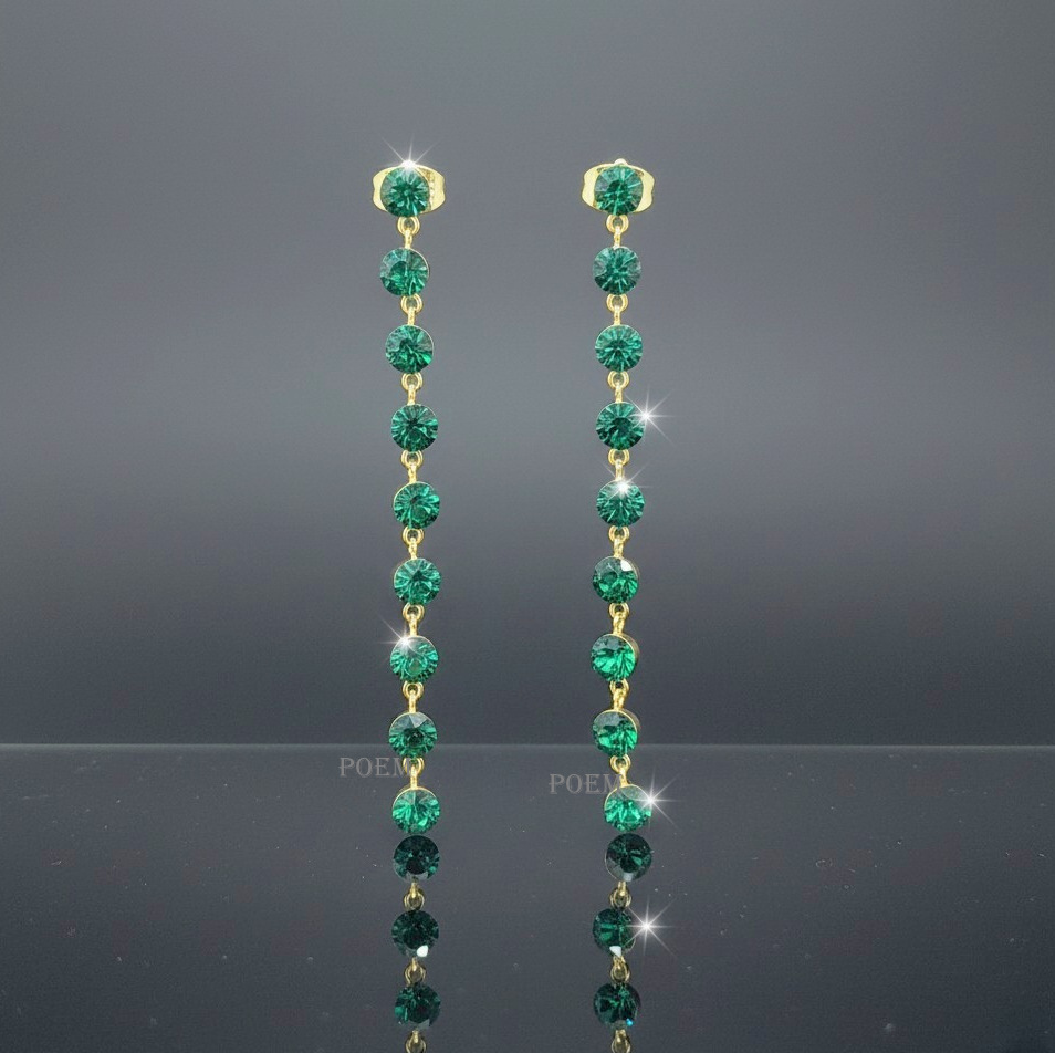C55 Cercei „Emerald Aura” placați cu aur 14k CR2110