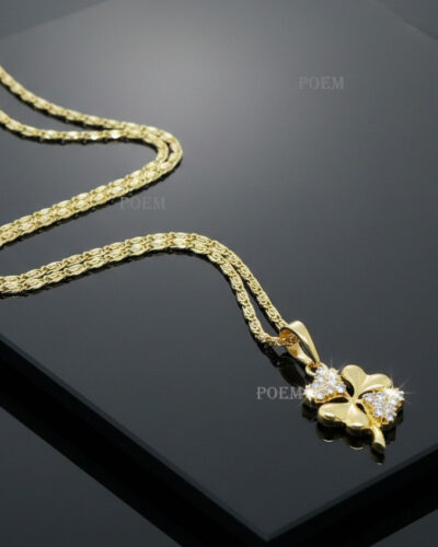 L45 Lanț "Lucky clover" placat cu aur 14k LR1078L