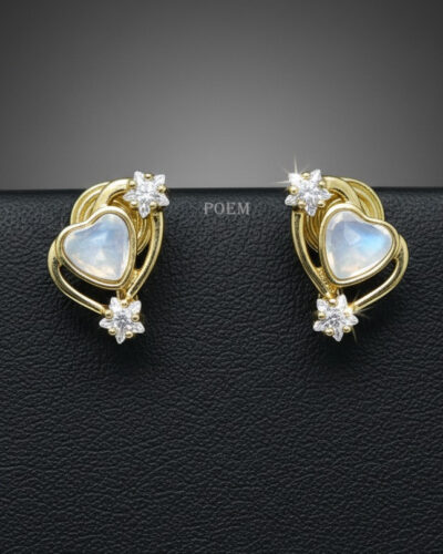 C35 Cercei „Amour Hearts” placați cu aur 14k CR2157