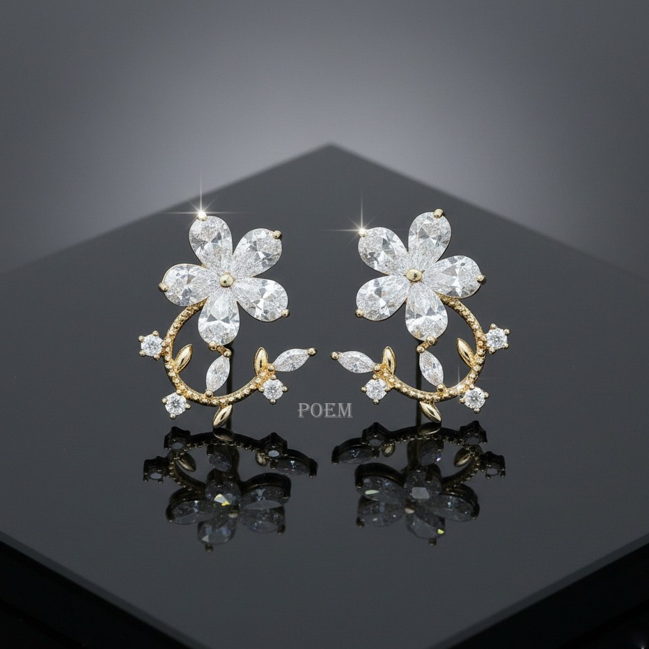 C30 Cercei „Blossom Radiance” placați cu aur 14k CR2131