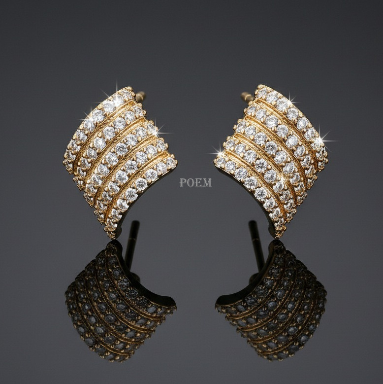 C30 Cercei „Rhomboid Glow” placați cu aur 14k CR2135