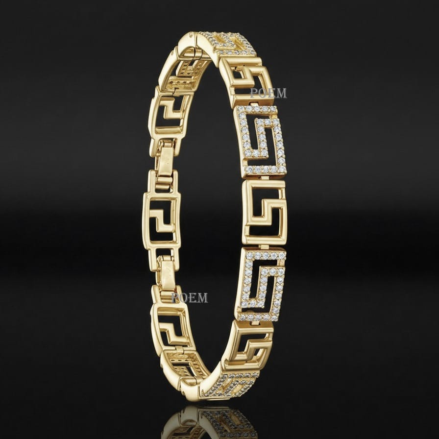 🔖OFERTĂ SPECIALĂ B55 Brățară „Geometric” placată cu aur 14k BR991
