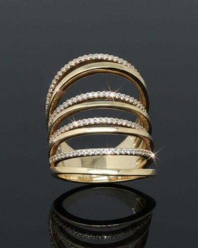 I40 Inel „Rivière” placat cu aur 14k IR685