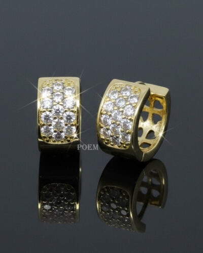 🔖OFERTĂ SPECIALĂ C25 Cercei „Pavé Royale” placați cu aur 14k CC235