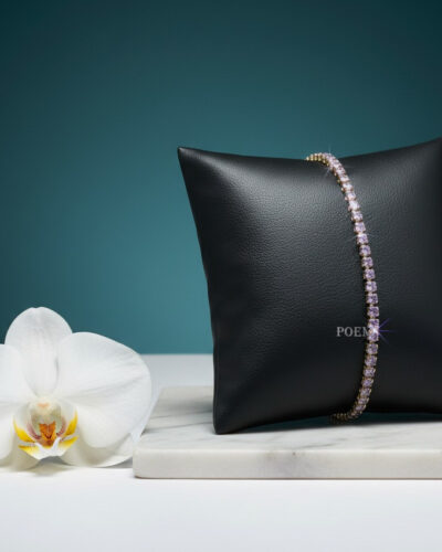 🔖OFERTĂ SPECIALĂ B35 Brățară "Luxe Amethyst" tip tennis placată cu aur 14k BC2025