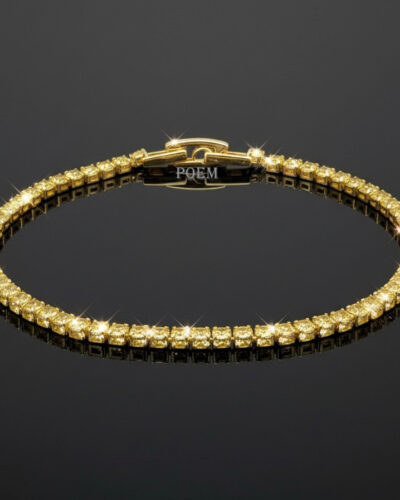 🔖OFERTĂ SPECIALĂ B35 Brățară "Luxe Citrine" tip tennis placată cu aur 14k BC2010