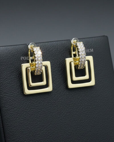 C35 Cercei „Luxe Square” placați cu aur 14k CC251