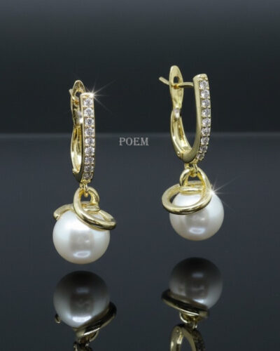 C38 Cercei „Éclat de Perle” placați cu aur 14k CC256