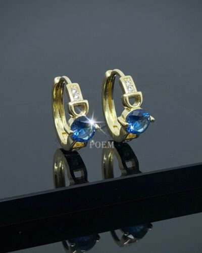 🔖OFERTĂ SPECIALĂ C25 Cercei „Saphir Shine” placați cu aur 14k CC261