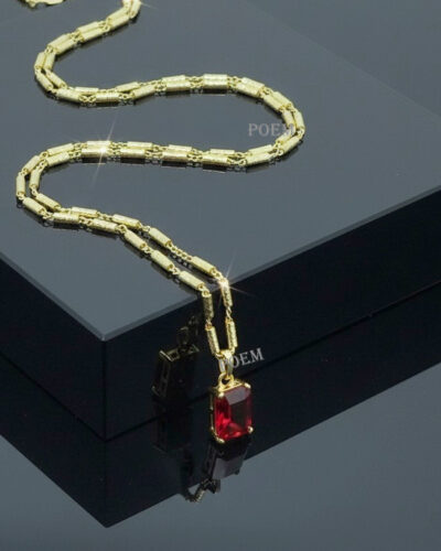 L45 Lanț „Ruby Shine” placat cu aur 14k LC1440