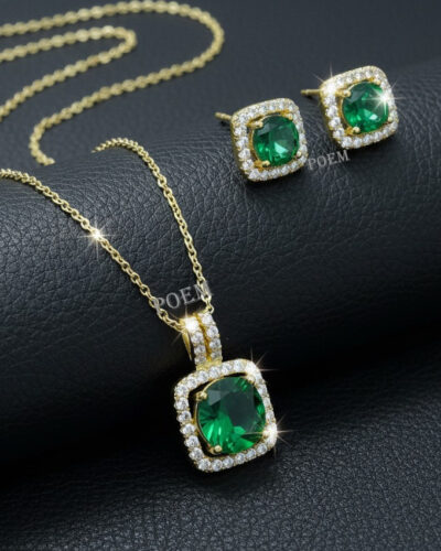 S50 Set „Lumière Émeraude” placat cu aur 14k SC135