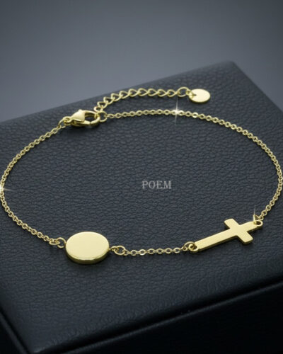 B35 Brățară „Faith Charm” placată cu aur 14k BR1045