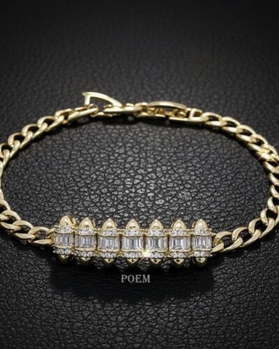 B45 Brățară "CZ Radiance" placată cu aur 14k BR1085