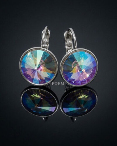 C40 Cercei „Mystic Aurora” placați cu aur alb 18k CR2255