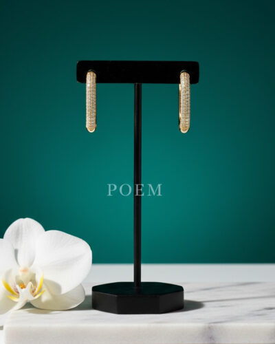 C38 Cercei „Luxe Pavé" placați cu aur 14k CC329