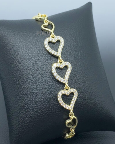 🔖OFERTĂ SPECIALĂ B38 Brățară "Unity Hearts" placată cu aur 14k BC1160