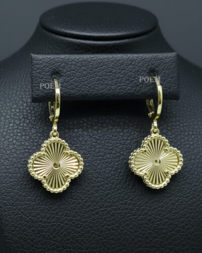 C35 Cercei „Alhambra” placați cu aur 14k CC317