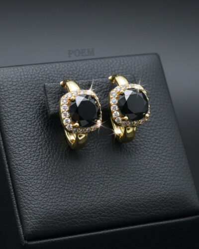 C35 Cercei „Midnight Onyx” placați cu aur 14k CR2334