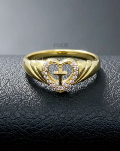 I28 Inel „Divine Love” placat cu aur 14k IR780