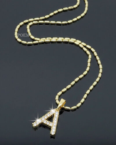 L45 Lanț "Litera A" placat cu aur 14k LC1495