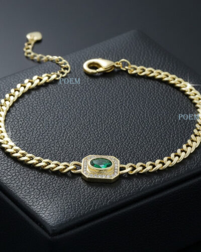 B40 Brățară „Emerald Shine” placată cu aur roz 18k BC1210
