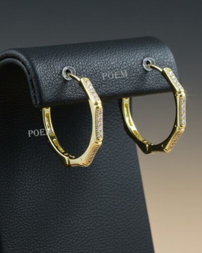 C35 Cercei „Brilliant Loop" placați cu aur 14k CC328