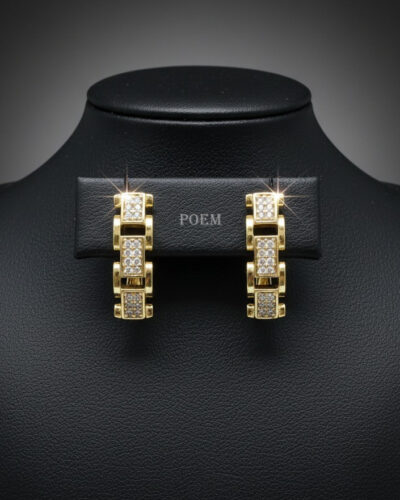 C38 Cercei „Elite Brilliance” placați cu aur 14k CC335