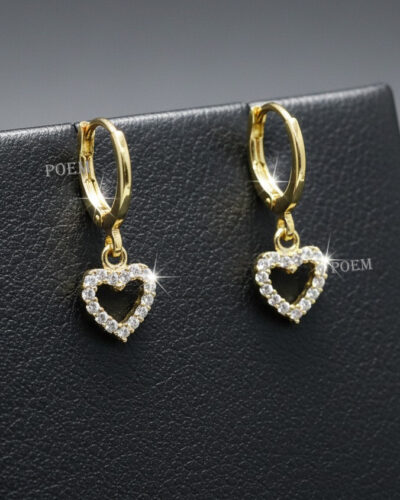 🔖OFERTĂ SPECIALĂ C18 Cercei „Sparkle Heart” placați cu aur 14k CC359
