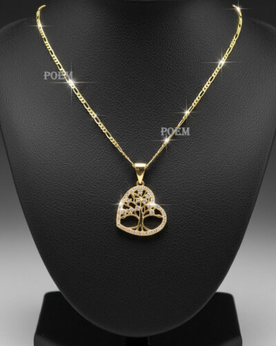 L45 Lanț „Life Tree” placat cu aur 14k LC1470