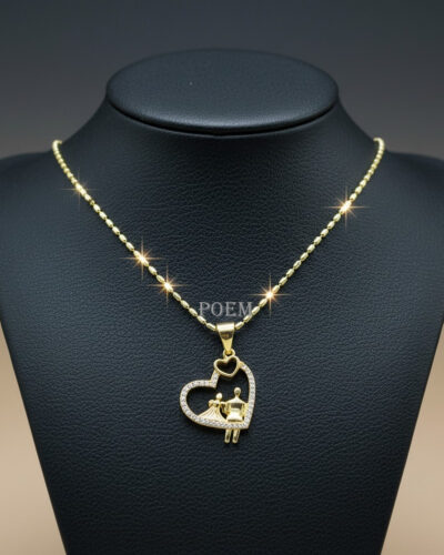 L45 Lanț „Forever Lovers” placat cu aur 14k LC1475