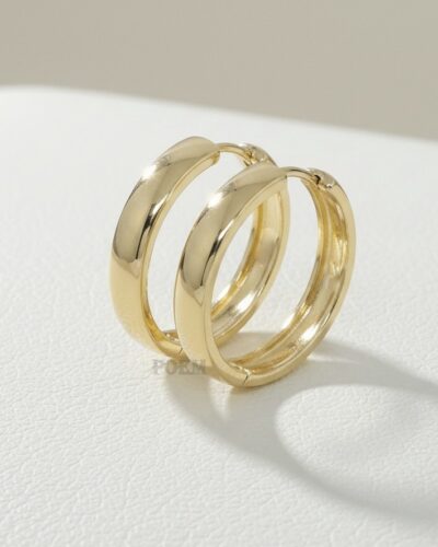 🔖OFERTĂ SPECIALĂ C22 Cercei „Urban Hoops” placați cu aur 14k CR2329