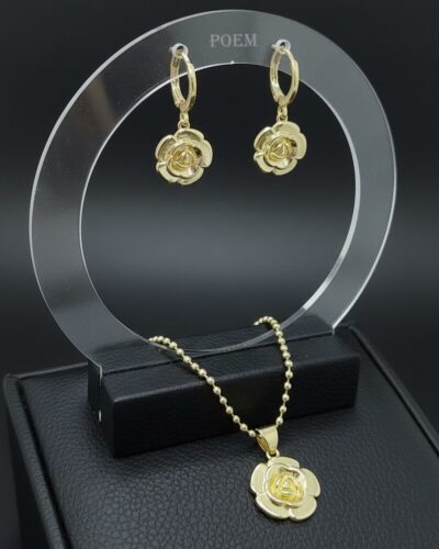 S55 Set „Rose Bloom” placat cu aur 14k SC140