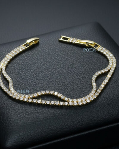 B45 Brățară "Luxaris Duo" tip tennis placată cu aur 14k BC1215