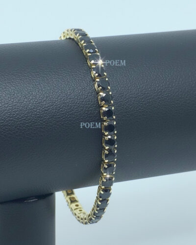 🔖OFERTĂ SPECIALĂ B45 Brățară "Onyx Luxe" tip tennis placată cu aur 14k BC1285