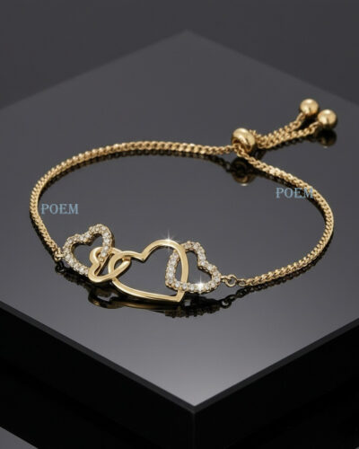 🔖OFERTĂ SPECIALĂ B33 Brățară "Heart Harmony" placată cu aur 14k BC1330