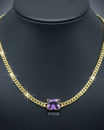 L45 Lanț „Amethyst Shine” placat cu aur 14k LC1565