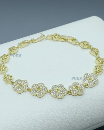 B45 Brățară "Floral Shine" placată cu aur 14k BC1235