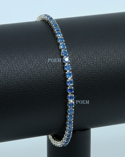 🔖OFERTĂ SPECIALĂ B35 Brățară "Royal Sapphire" tip tennis placată cu aur 14k BC1290