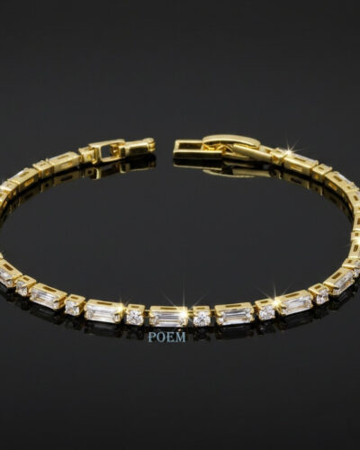 B40 Brățară "Diamond Matrix" tip tennis placată cu aur 14k BC1335S