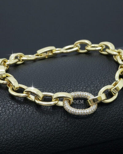 B55 Brățară "Glam Link" placată cu aur 14k BC1230