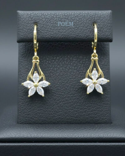 🔖OFERTĂ SPECIALĂ C30 Cercei „Edelweiss” placați cu aur 14k CC357