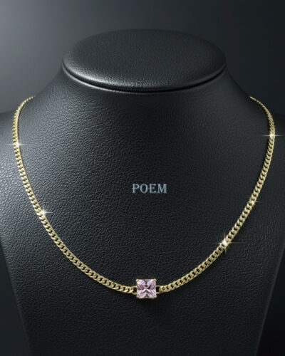 L45 Lanț „Pink Shine” placat cu aur 14k LC1555