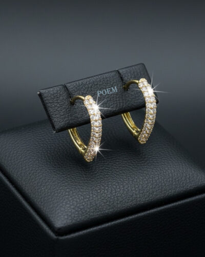 C26 Cercei „Lovely Hearts” placați cu aur 14k CR2304