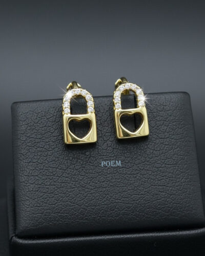 C23 Cercei „Cupid Lock” placați cu aur 14k CR2317