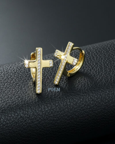C38 Cercei „Fine Crosses” placați cu aur 14k CR2337