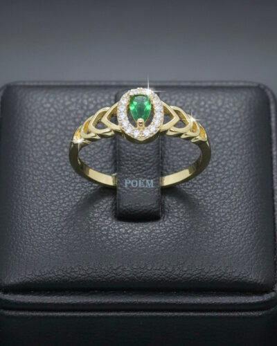🔖OFERTĂ SPECIALĂ I28 Inel „Emerald Shine” placat cu aur 14k IR825