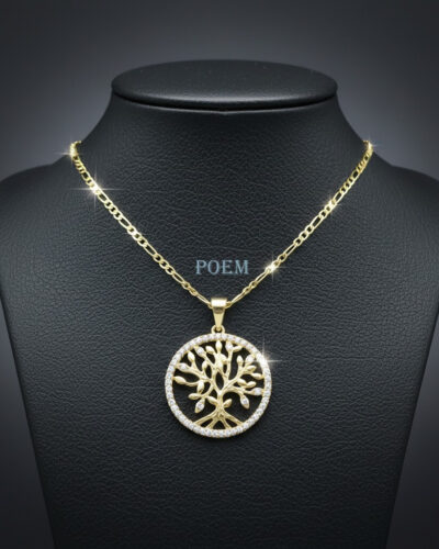 L50 Lanț „Tree of Knowledge” placat cu aur 14k LC1595