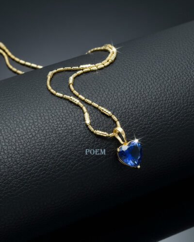 L40 Lanț "Sapphire Heart" placat cu aur 14k LC1640