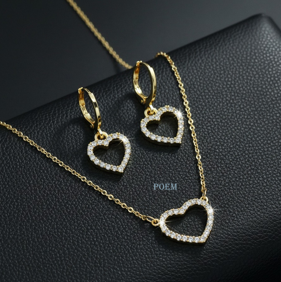S50 Set „Hearts Glow” placat cu aur 14k SC215