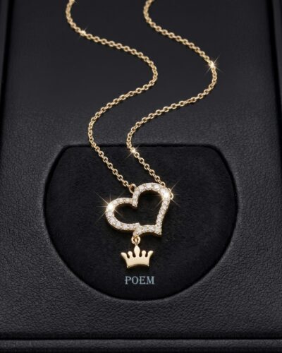 L30 Lanț "Heart Queen" placat cu aur 14k LC1630